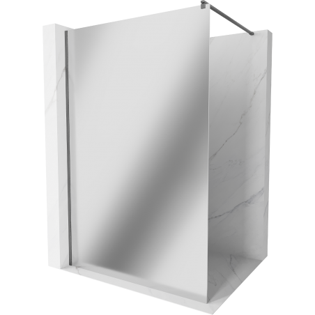 Mexen Kioto Duschwand Walk-in 70 x 200 cm, Spiegel 8 mm, gebürstetes Gun Gray - 800-070-101-66-50