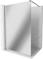 Mexen Kioto Duschwand Walk-in 130 x 200 cm, Spiegel 8 mm, gebürstet Gun Gray - 800-130-101-66-50