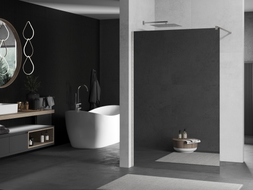 Mexen Kioto Duschwand Walk-in 70 x 200 cm, Spiegel 8 mm, gebürsteter Nickel - 800-070-101-97-50