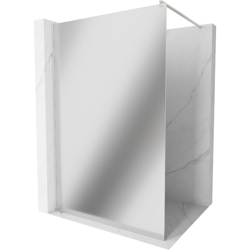 Mexen Kioto Duschwand Walk-in 70 x 200 cm, Spiegel 8 mm, gebürsteter Nickel - 800-070-101-97-50