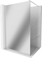 Mexen Kioto Duschwand Walk-in 80 x 200 cm, Spiegel 8 mm, gebürsteter Nickel - 800-080-101-97-50
