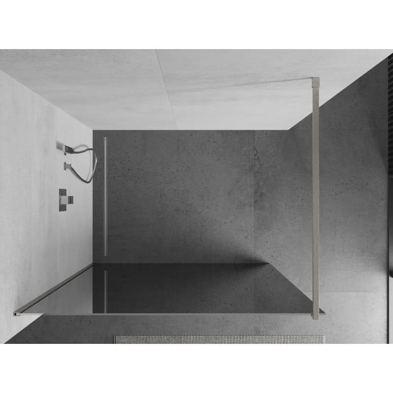 Mexen Kioto Duschwand Walk-in 100 x 200 cm, Spiegel 8 mm, gebürsteter Nickel - 800-100-101-97-50