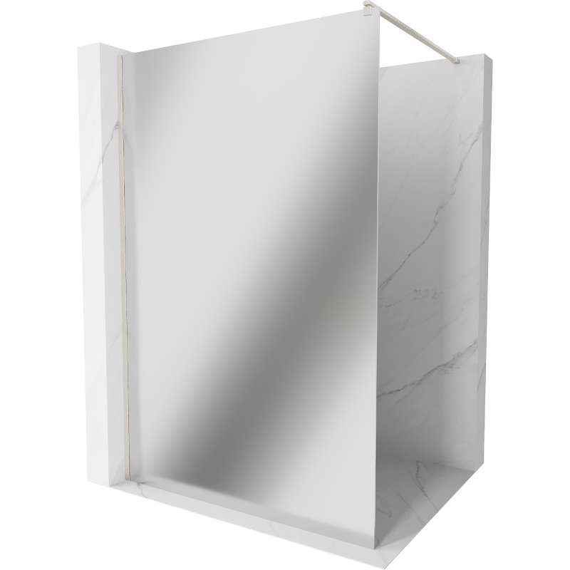 Mexen Kioto Duschwand Walk-in 130 x 200 cm, Spiegel 8 mm, gebürsteter Nickel - 800-130-101-97-50