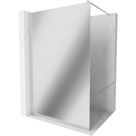 Mexen Kioto Duschwand Walk-in 130 x 200 cm, Spiegel 8 mm, gebürsteter Nickel - 800-130-101-97-50