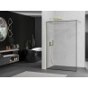 Mexen Kioto Duschwand Walk-in 70 x 200 cm, schwarzer Rahmen 8 mm, gebürstetes Gold - 800-070-101-55-70