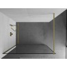 Mexen Kioto Duschwand Walk-in 70 x 200 cm, schwarzer Rahmen 8 mm, gebürstetes Gold - 800-070-101-55-70