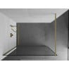 Mexen Kioto Duschwand Walk-in 120 x 200 cm, schwarzer Rahmen 8 mm, gebürstetes Gold - 800-120-101-55-70
