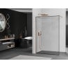 Mexen Kioto Duschwand Walk-in 90 x 200 cm, schwarzer Rahmen 8 mm, gebürstetes Kupfer - 800-090-101-65-70