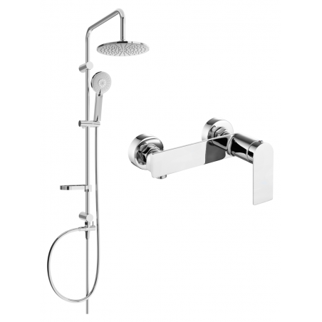 Mexen Zero Carl Duschset zur Wandmontage mit Duschkopf und Duscharmatur, Chrom - 71140240-00