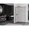 Mexen Kioto Duschwand Walk-in 110 x 200 cm, schwarzer Rahmen 8 mm, gebürstetes Kupfer - 800-110-101-65-70