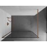 Mexen Kioto Duschwand Walk-in 160 x 200 cm, schwarzer Rahmen 8 mm, gebürstetes Kupfer - 800-160-101-65-70