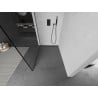 Mexen Kioto Duschwand Walk-in 140 x 200 cm, schwarzer Rahmen 8 mm, gebürstet gun gray - 800-140-101-66-70