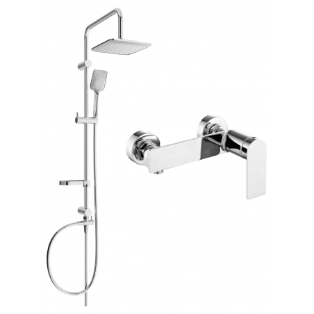 Mexen Zero Sven Aufputz-Duschset mit Regenbrause und Duscharmatur, Chrom - 71140262-00