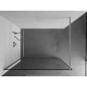 Mexen Kioto Duschwand Walk-in 50 x 200 cm, schwarzer Rahmen 8 mm, gebürsteter Nickel - 800-050-101-97-70
