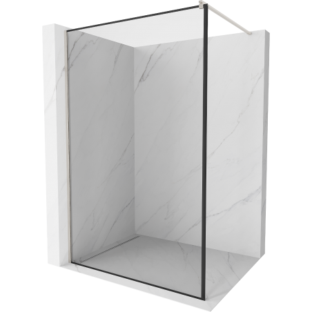 Mexen Kioto Duschwand Walk-in 80 x 200 cm, schwarzer Rahmen 8 mm, gebürsteter Nickel - 800-080-101-97-70