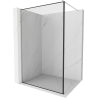 Mexen Kioto Duschwand Walk-in 80 x 200 cm, schwarzer Rahmen 8 mm, gebürsteter Nickel - 800-080-101-97-70