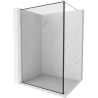 Mexen Kioto Duschwand Walk-in 140 x 200 cm, schwarzer Rahmen 8 mm, gebürsteter Nickel - 800-140-101-97-70