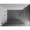 Mexen Kioto Duschwand Walk-in 150 x 200 cm, schwarzer Rahmen 8 mm, gebürsteter Nickel - 800-150-101-97-70