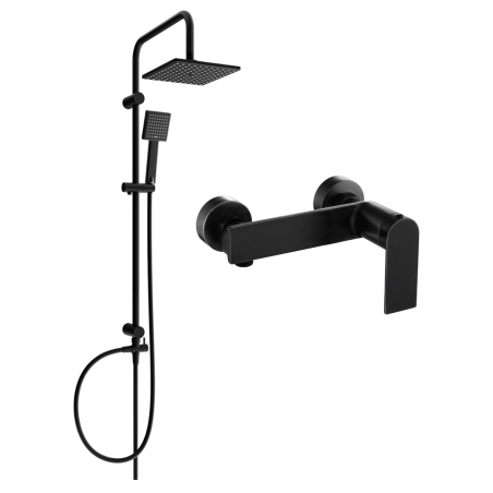 Mexen Zero Tord Aufputz-Duschset mit Regenbrause und Duscharmatur, schwarz - 71140200-70