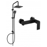 Mexen Zero Tord Aufputz-Duschset mit Regenbrause und Duscharmatur, schwarz - 71140200-70