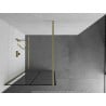 Mexen Kioto Duschwand Walk-in 70 x 200 cm, schwarzes Gitter 8 mm, gebürstetes Gold - 800-070-101-55-77