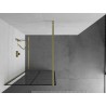 Mexen Kioto Duschwand Walk-in 80 x 200 cm, schwarzes Gitter, 8 mm, gebürstetes Gold - 800-080-101-55-77