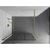 Mexen Kioto Duschwand Walk-in 120 x 200 cm, schwarzes Gitter 8 mm, gold gebürstet - 800-120-101-55-77