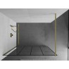Mexen Kioto Duschwand Walk-in 150 x 200 cm, schwarzes Gitter 8 mm, gebürstetes Gold - 800-150-101-55-77