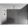 Mexen Kioto Duschwand Walk-in 70 x 200 cm, schwarzes Gitter 8 mm, gebürstetes Kupfer - 800-070-101-65-77