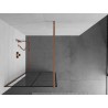 Mexen Kioto Duschwand Walk-in 80 x 200 cm, schwarzes Gitter 8 mm, gebürstetes Kupfer - 800-080-101-65-77
