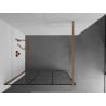 Mexen Kioto Duschwand Walk-in 110 x 200 cm, schwarzes Gitter 8 mm, gebürstetes Kupfer - 800-110-101-65-77
