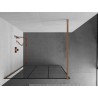 Mexen Kioto Duschwand Walk-in 120 x 200 cm, schwarzes Gitter 8 mm, gebürstetes Kupfer - 800-120-101-65-77
