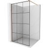 Mexen Kioto Duschwand Walk-in 120 x 200 cm, schwarzes Gitter 8 mm, gebürstetes Kupfer - 800-120-101-65-77