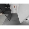 Mexen Kioto Duschwand Walk-in 130 x 200 cm, schwarzes Gitter 8 mm, gebürstetes Kupfer - 800-130-101-65-77