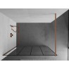 Mexen Kioto Walk-in-Duschwand 140 x 200 cm, schwarzes Gitter 8 mm, gebürstetes Kupfer - 800-140-101-65-77