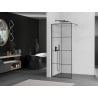Mexen Kioto Duschwand Walk-in 70 x 200 cm, schwarzes Gitter 8 mm, gun gray gebürstet - 800-070-101-66-77
