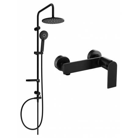 Mexen Zero Carl Duschset zur Aufputzmontage mit Regendusche und Duscharmatur, schwarz - 71140240-70