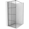 Mexen Kioto Duschwand Walk-in 70 x 200 cm, schwarzes Gitter 8 mm, gun gray gebürstet - 800-070-101-66-77