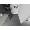 Mexen Kioto Duschwand Walk-in 110 x 200 cm, schwarzes Gitter 8 mm, gun gray gebürstet - 800-110-101-66-77