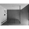 Mexen Kioto Duschwand Walk-in 110 x 200 cm, schwarzes Gitter 8 mm, gun gray gebürstet - 800-110-101-66-77