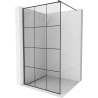 Mexen Kioto Duschwand Walk-in 110 x 200 cm, schwarzes Gitter 8 mm, gun gray gebürstet - 800-110-101-66-77