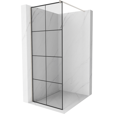 Mexen Kioto Duschwand Walk-in 70 x 200 cm, schwarzes Gitter 8 mm, gebürstetes Nickel - 800-070-101-97-77