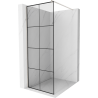 Mexen Kioto Duschwand Walk-in 80 x 200 cm, schwarzes Gitter 8 mm, gebürstetes Nickel - 800-080-101-97-77