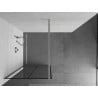 Mexen Kioto Duschwand Walk-in 90 x 200 cm, schwarzes Gitter 8 mm, gebürsteter Nickel - 800-090-101-97-77