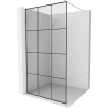 Mexen Kioto Duschwand Walk-in 100 x 200 cm, schwarzes Gitter 8 mm, gebürsteter Nickel - 800-100-101-97-77
