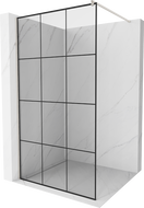 Mexen Kioto Duschwand Walk-in 110 x 200 cm, schwarzes Gitter 8 mm, gebürsteter Nickel - 800-110-101-97-77