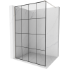 Mexen Kioto Duschwand Walk-in 160 x 200 cm, schwarzes Gitter 8 mm, gebürsteter Nickel - 800-160-101-97-77