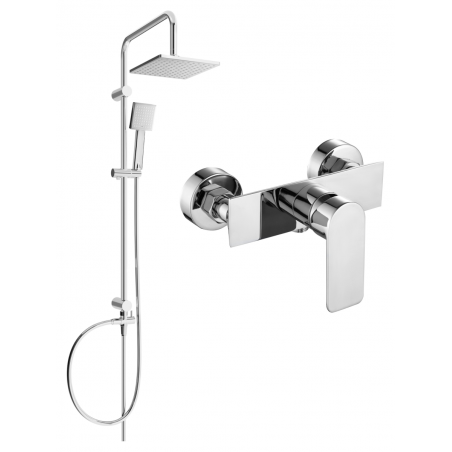 Mexen Alexa Tord Aufputz-Duschset mit Regenduschkopf und Duscharmatur, Chrom - 71240200-00