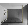 Mexen Kioto Duschwand Walk-in 130 x 200 cm, schwarzes Muster 8 mm, gebürstetes Gold - 800-130-101-55-78