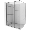 Mexen Kioto Duschwand Walk-in 100 x 200 cm, schwarzes Muster 8 mm, gebürstet Gun Gray - 800-100-101-66-78